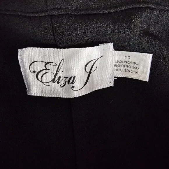 Eliza J Off the Shoulder Scuba Sheath Black Dress - Picture 3 of 9